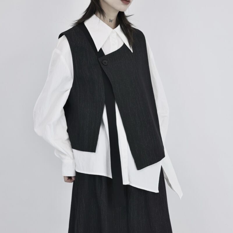 Asymmetry Chic Vest【TR3231】