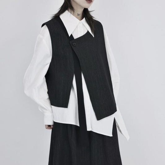 Asymmetry Chic Vest【TR3231】