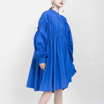 Asymmetrical Pleat  All-in-one Dress【TR1143】