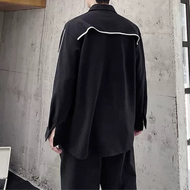 Contrast Piping Collared Shirt【TR3342】