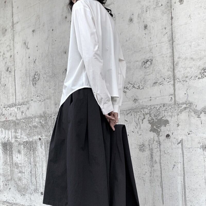 Arrange Asymemtry Collared Shirt【TR3104】
