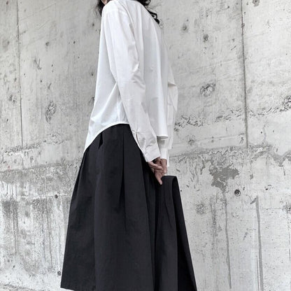 Arrange Asymemtry Collared Shirt【TR3104】