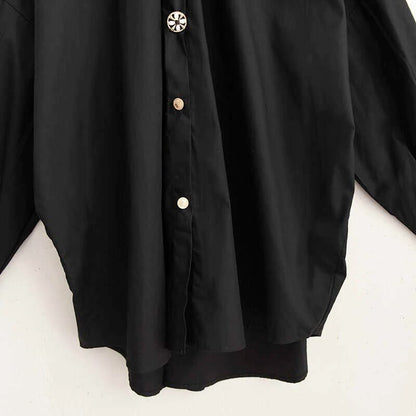 〈Unisex〉Decorative Stand Collar Blouse Shirt【TR1231】