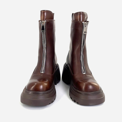 Front Zip Short Boots 【TR3378】