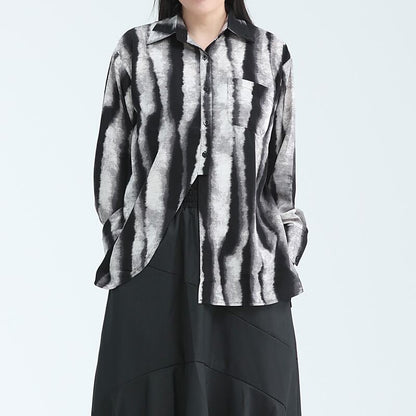 Water-Color Stripe Collared Shirt【TR3133】