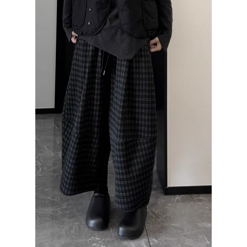Barrel Plaid Pants【TR3191】