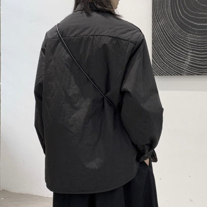 Quilting Wrinkled Collared Shirt【TR3106】