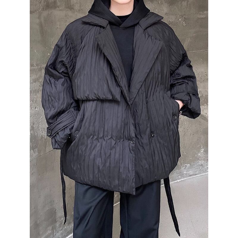 Crinkle Oversize Belted Jacket【TR3327】