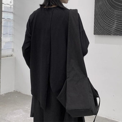 Asymmetry No-Collar Collared Shirt【TR3137】