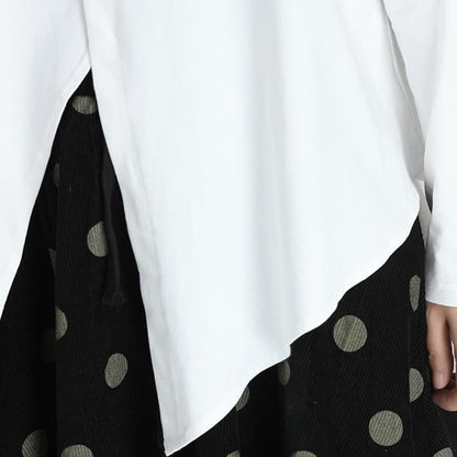 Asymmetry Round-Neck T-Shirt【TR3146】