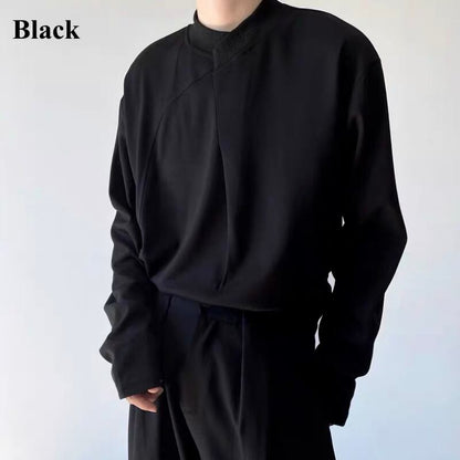 Asymmetric Curved Panel Long T-Shirt【TR3343】