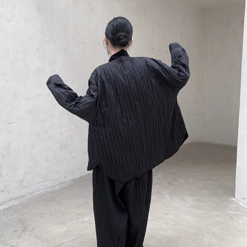 Pleats No-Collar Jacket【TR3244】