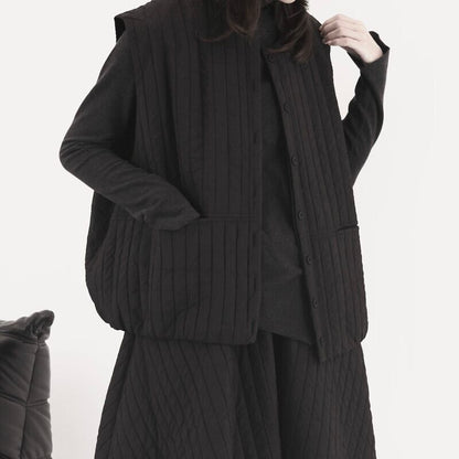 Loose Stripe Simple Vest【TR3243】