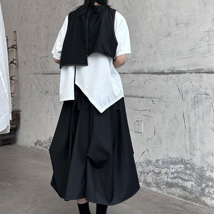 Asymmetry Stitch Vest【TR3236】