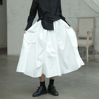 Asymmetry Gather Flare Skirt【TR3168】