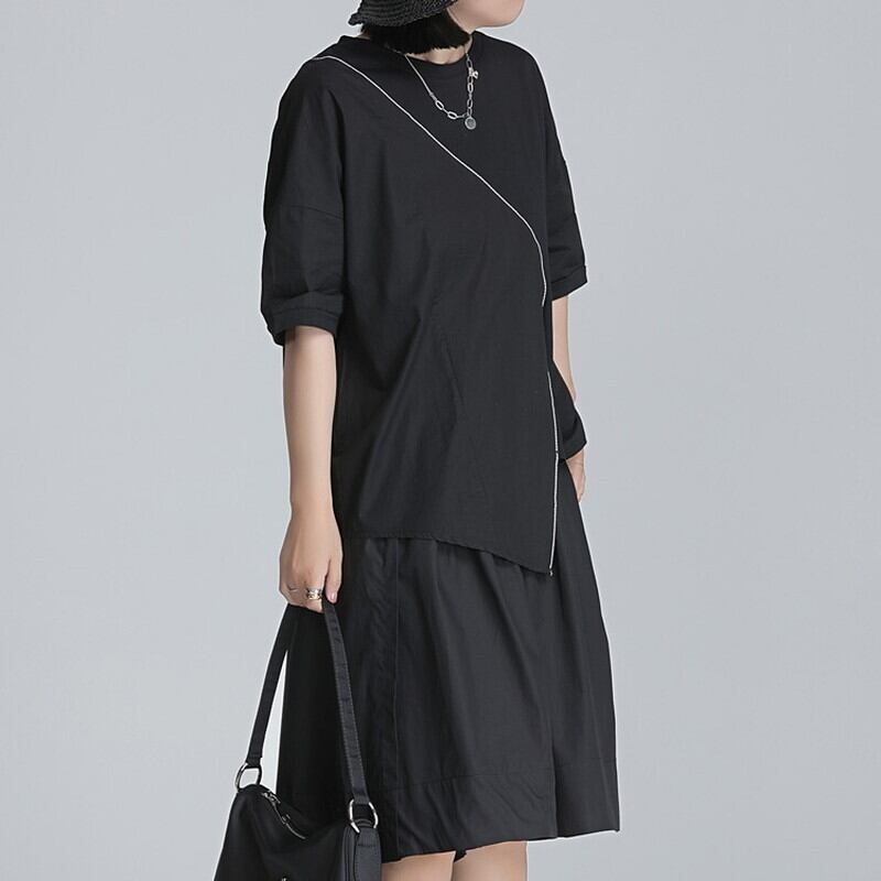 Asymmetry Line T-Shirt【TR3147】