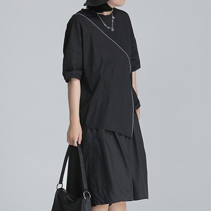 Asymmetry Line T-Shirt【TR3147】