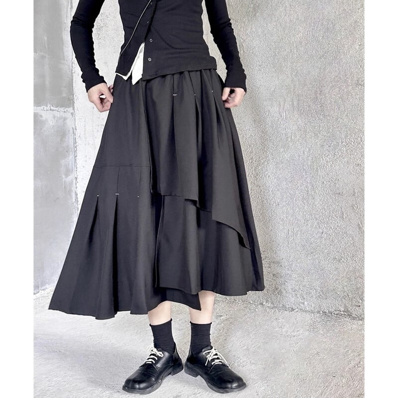 Asymmety Patchwork Skirt【TR3184】