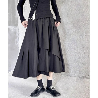 Asymmety Patchwork Skirt【TR3184】