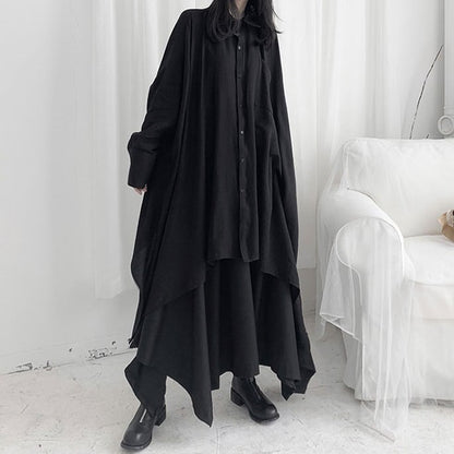 〈Unisex〉Irregular Long Huge Shirt【TR1411】