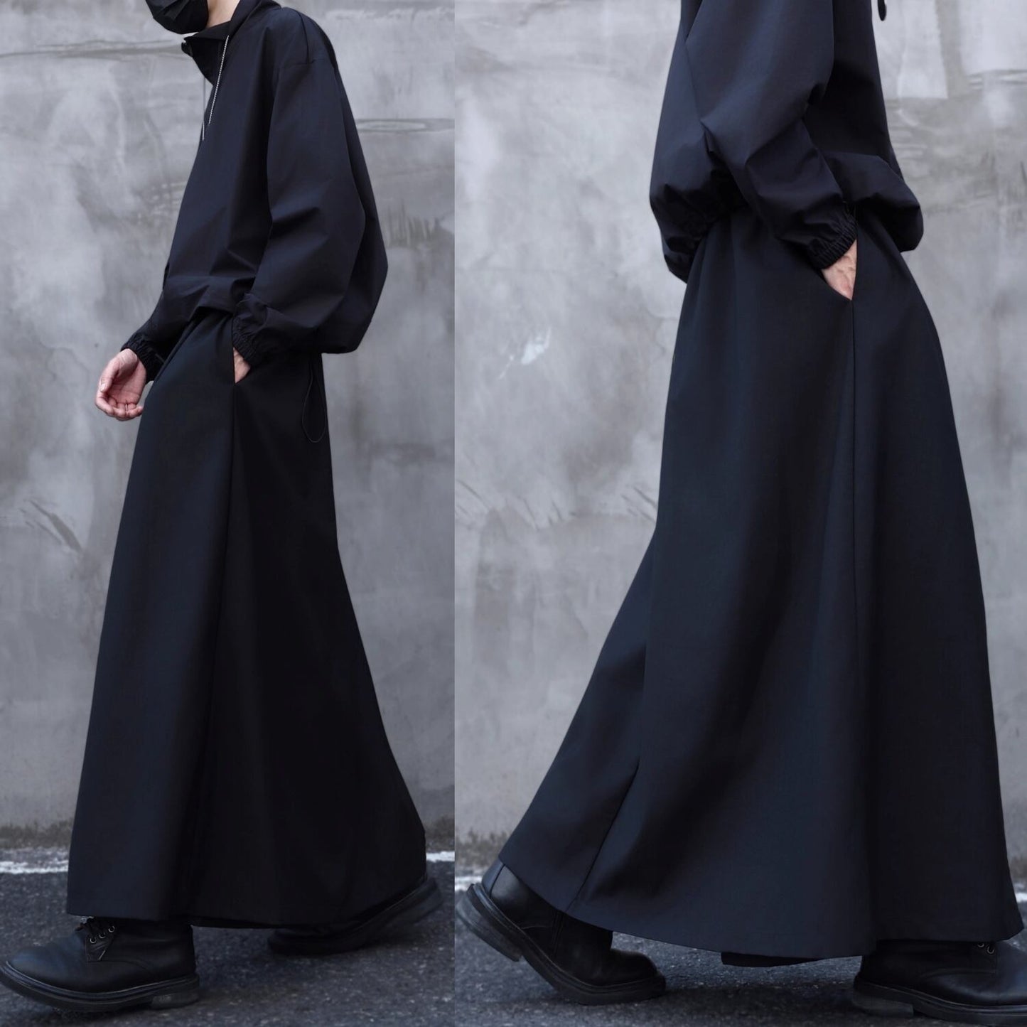 Elastic Waist Hakama Wide Pants【TR3279】