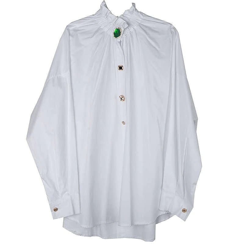 〈Unisex〉Decorative Stand Collar Blouse Shirt【TR1231】