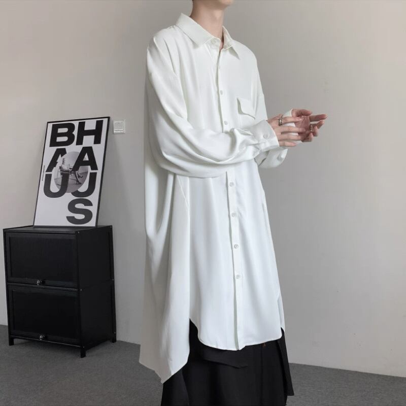 Flowy Long Collared Shirt【TR3372】