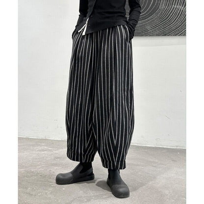 Stripe Balloon Roll-Up Pants【TR3213】