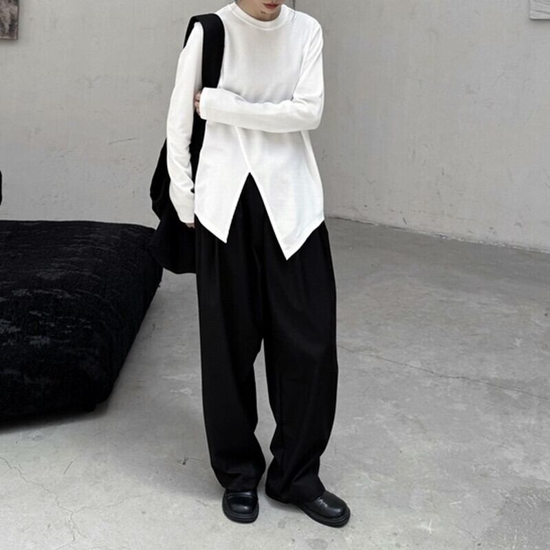 Asymmetry Slit T-Shirt【TR3141】