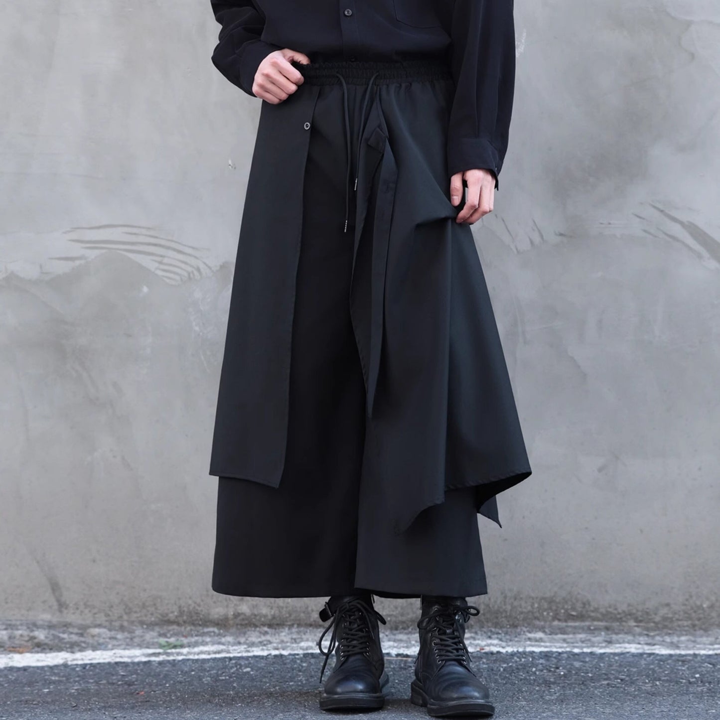 Layered-look Cropped Hakama Pants【TR3274】