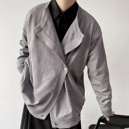 Asymmetric Button Jacket【TR3346】
