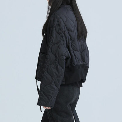 Embossed Ribbon No-Collar Jacket【TR3258】
