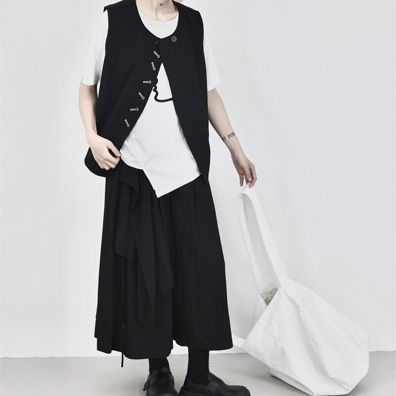 Roune-Neck Oversize Vest【TR3242】