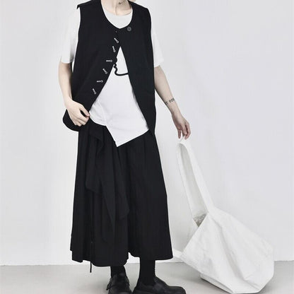 Roune-Neck Oversize Vest【TR3242】
