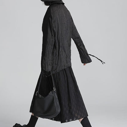 Crinkle Oversize Collared Shirt【TR3125】