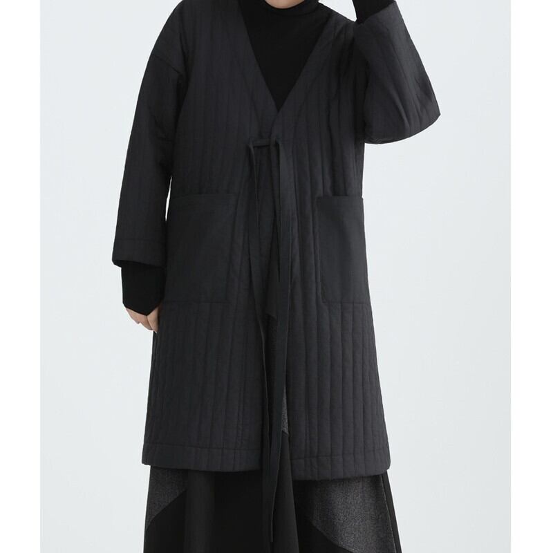 Long V-Neck Pleats Jacket【TR3260】