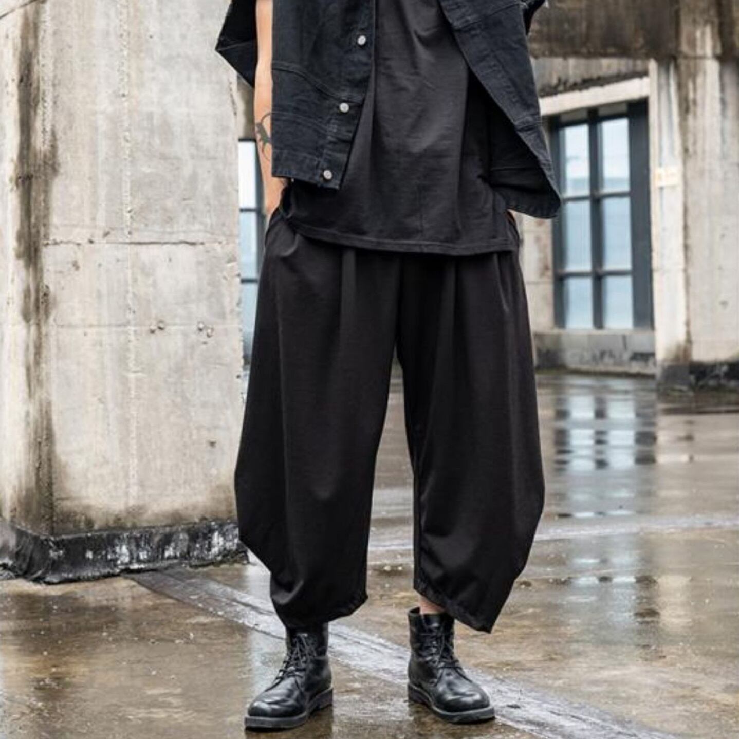 Gathered Hem Cropped Pants【TR3309】
