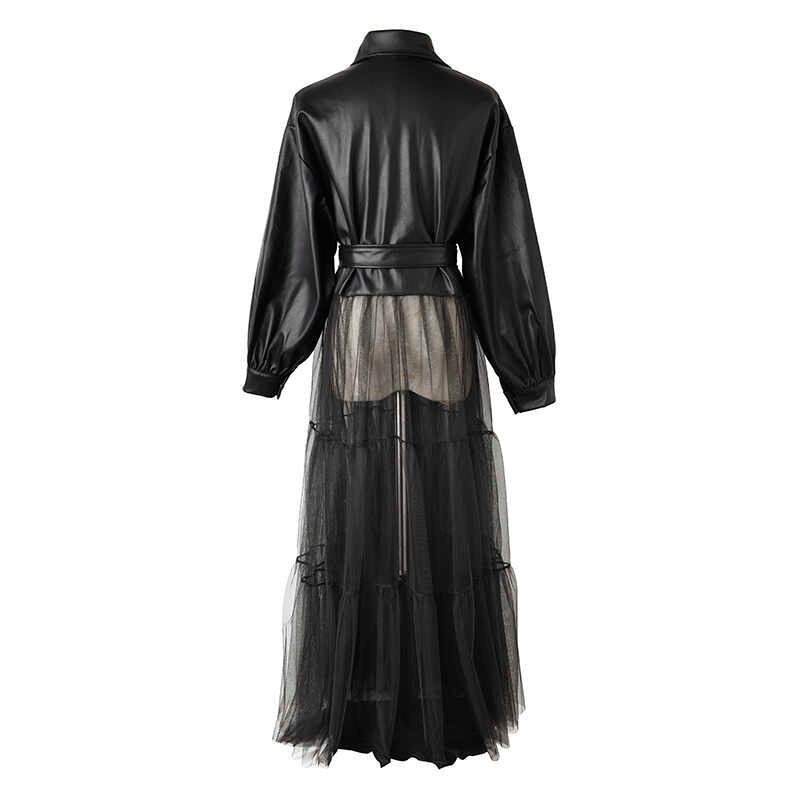 Synthetic Leather Mesh Jacket【TR1199】