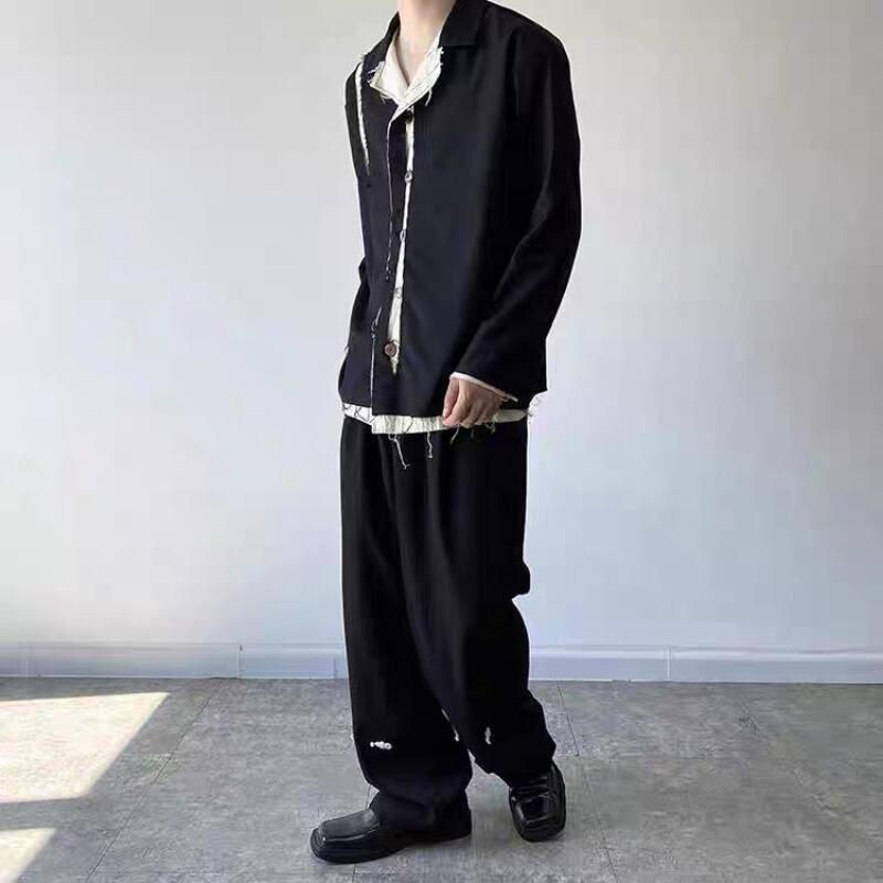 Frayed Contrast Panel Jacket【TR3341】