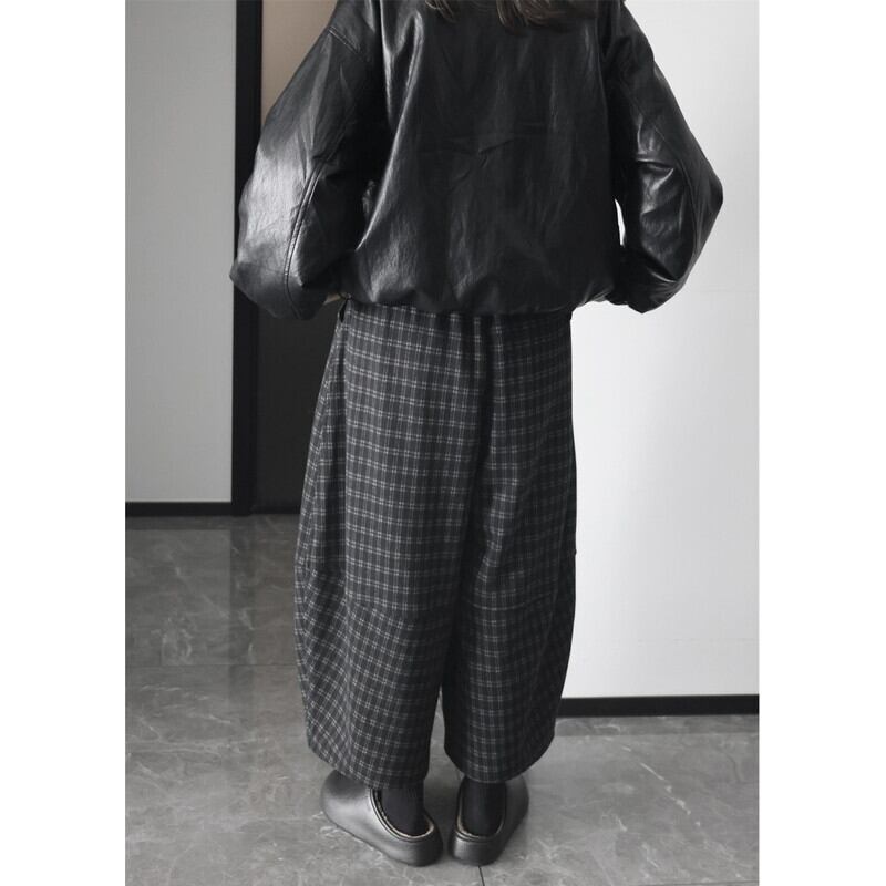 Barrel Plaid Pants【TR3191】