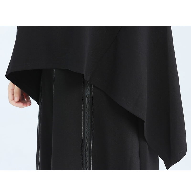 Asymemtry Mock-Neck Flare T-Shirt【TR3150】