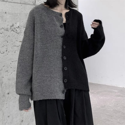 Bi-Color Unique Knit Jacket【TR3265】