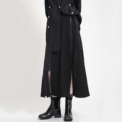 Long Nichi Fastener Skirt【TR1433】