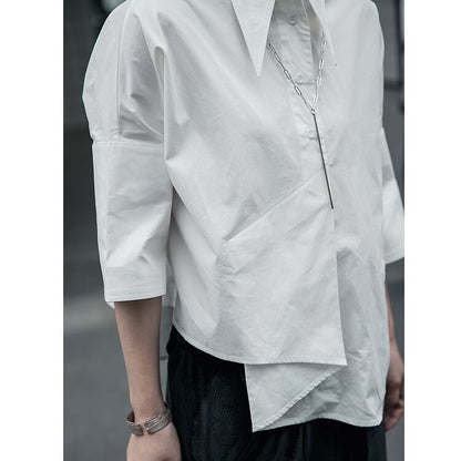〈Unisex〉Wrap Nichi Irregular Shirt【TR1422】