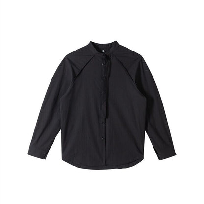 Band-Collar Tie Collared Shirt【TR3123】