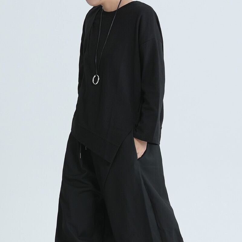 Asymmetry Flare Simple T-Shirt【TR3145】