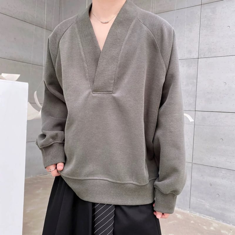 Deep V Raglan Long T-shirt【TR3352】