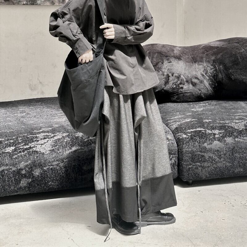 Patchwork Wide-Leg Pants【TR3201】