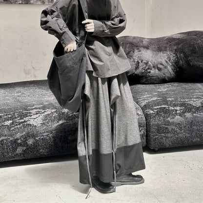 Patchwork Wide-Leg Pants【TR3201】