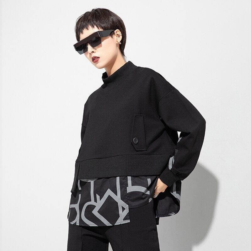 〈Unisex〉Docking Long Sleeve Sweat Shirt【TR1263】